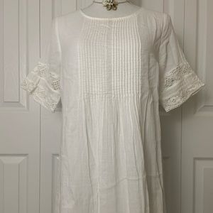 White Dress with Crochet Detail